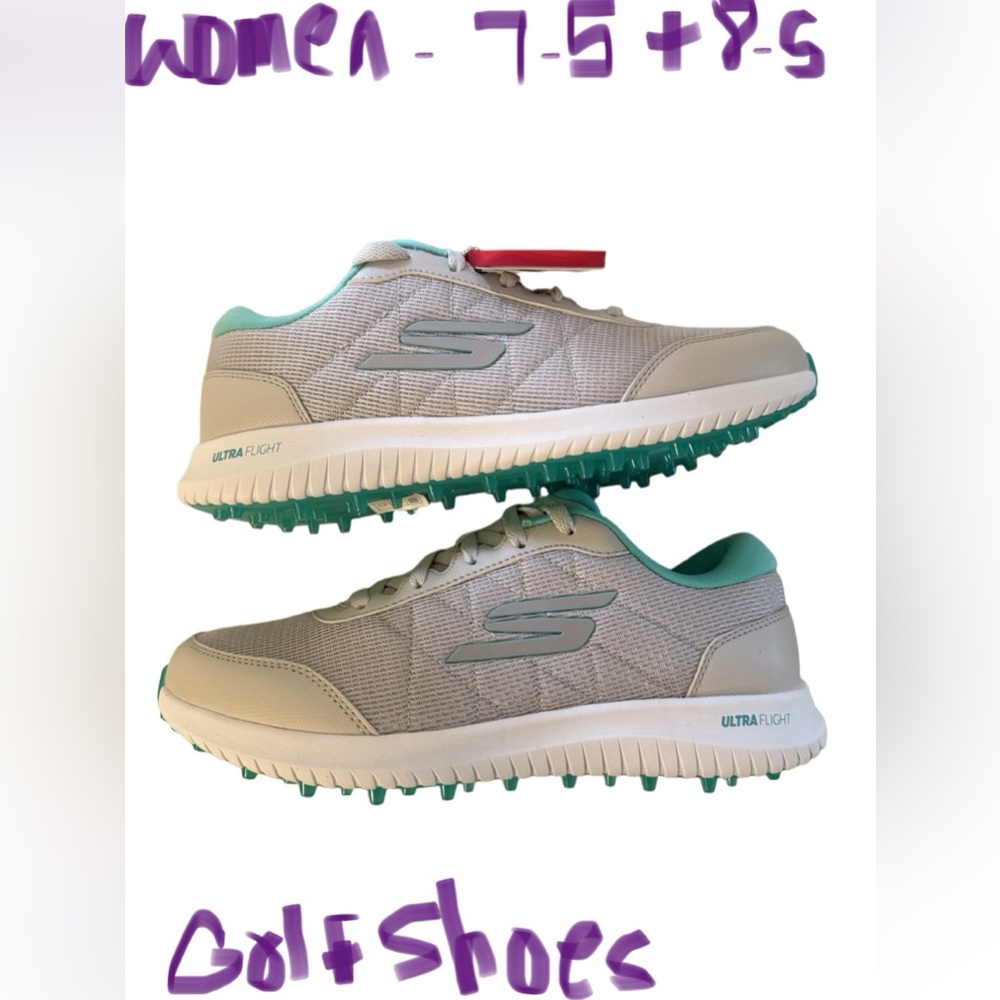 Go Golf Max Skechers Taupe And Mint Athletic Shoes
